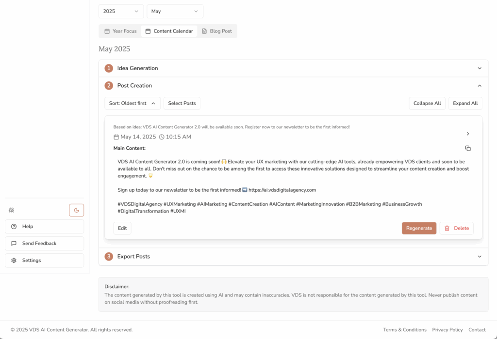 VDS AI: Social Media Posts Generator